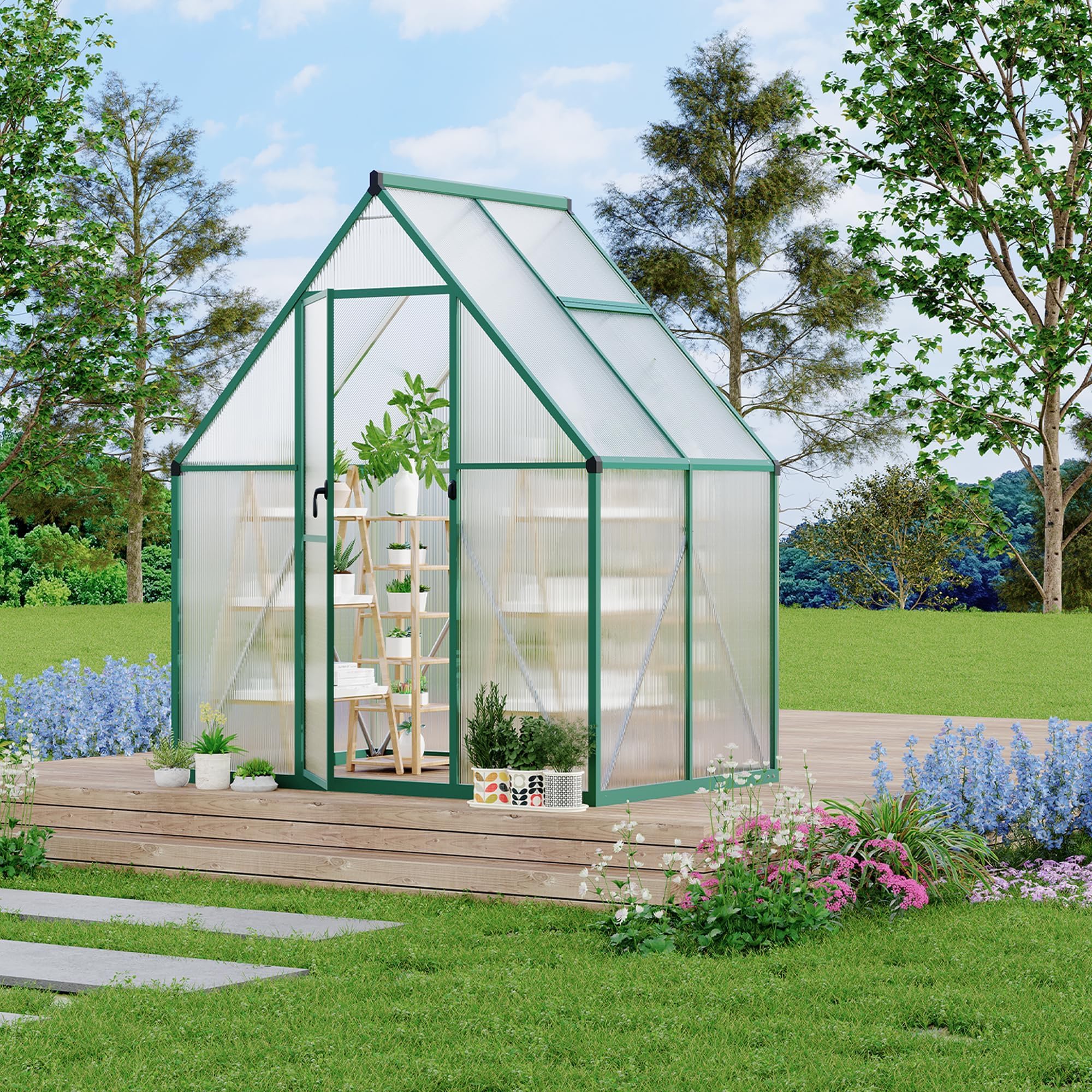 小物 N.GARDENS Amazon.com : ActiveTrail Heavy Duty 6x4FT Polycarbonate Greenhouse